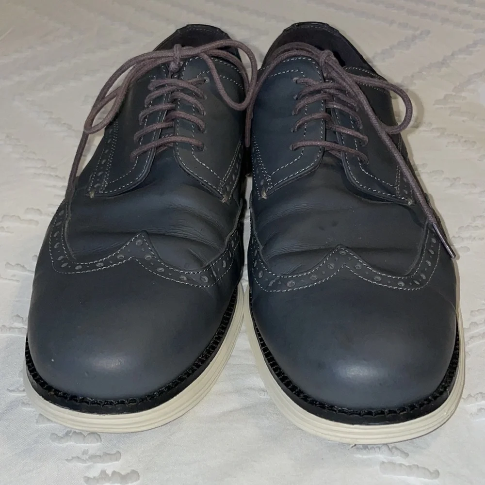 EUC Cole Haan Original Grand Shortwing Men's Gray Leather Shoe Sz 10M C30025
